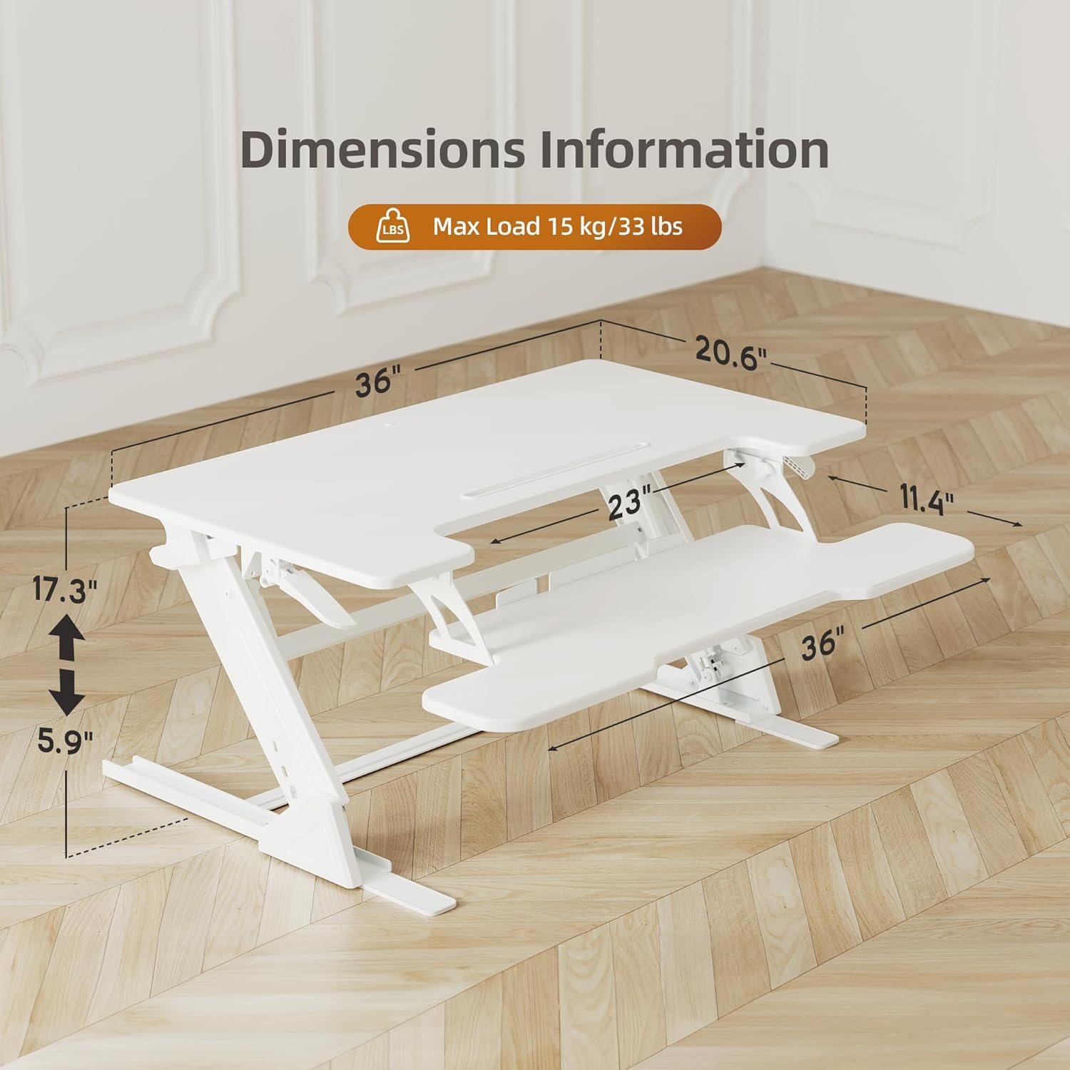 image:imageClaiks Standing Desk Converter 36 inch Height Adjustable Sit Stand Up Desk Riser Quick Sit to Stand Tabletop Dual Monitor Riser Workstation for Home Office with Keyboard Tray BlackWhite