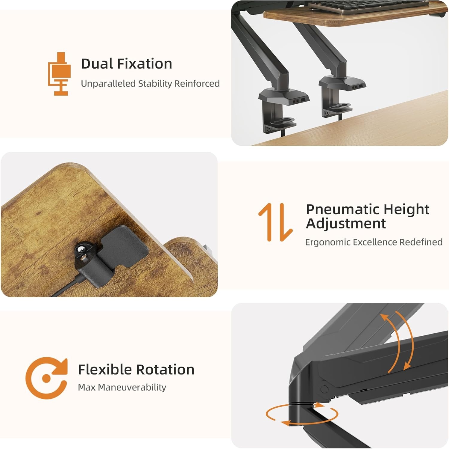 image:imageClaiks Standing Desk Converter 36 inch Height Adjustable Sit Stand Up Desk Riser Quick Sit to Stand Tabletop Dual Monitor Riser Workstation for Home Office with Keyboard Tray BlackWhite