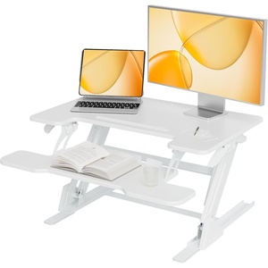 image:imageClaiks Standing Desk Converter 36 inch Height Adjustable Sit Stand Up Desk Riser Quick Sit to Stand Tabletop Dual Monitor Riser Workstation for Home Office with Keyboard Tray BlackWhite1