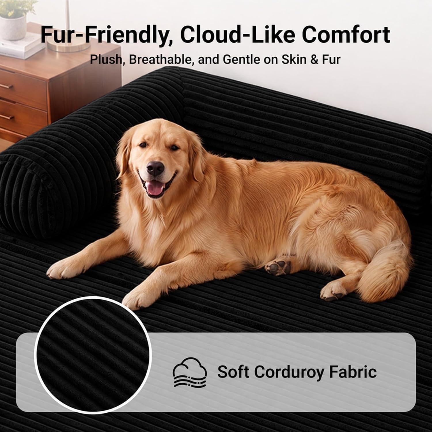 image:imageClaiks 75 Convertible Sofa Bed Corduroy Futon Couch Pull Out Bed No Assembly Boneless Couches for Living Room Bedroom Apartment GreenBlack