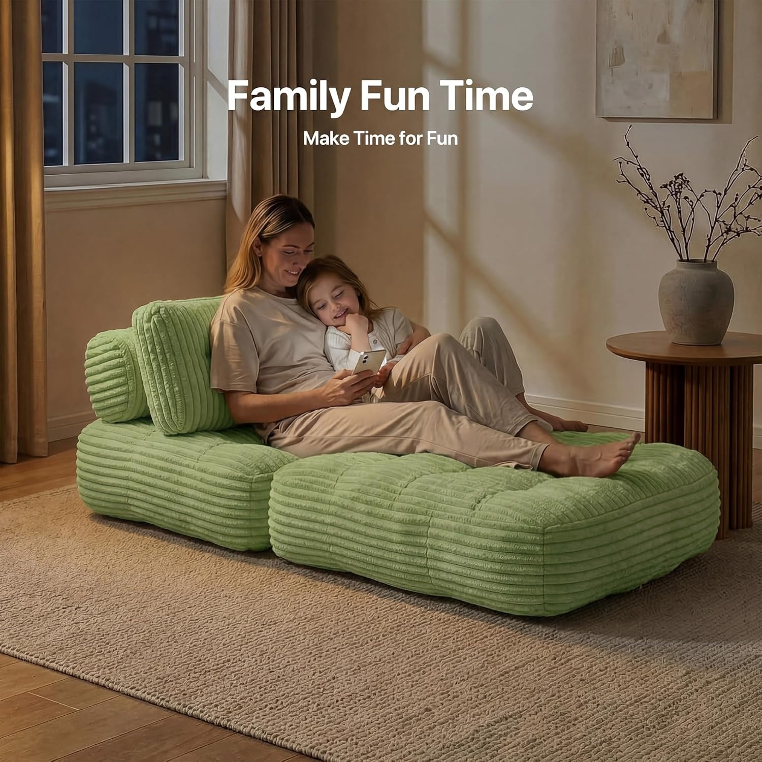 image:imageClaiks Folding Sofa Bed Boneless Chair with Pillow Sleeper Sofa with Back Support Sleeper Chair Portable Fold Out Chair Bed Comfy Foldable Mattress for Living Room Pink SingleGreen