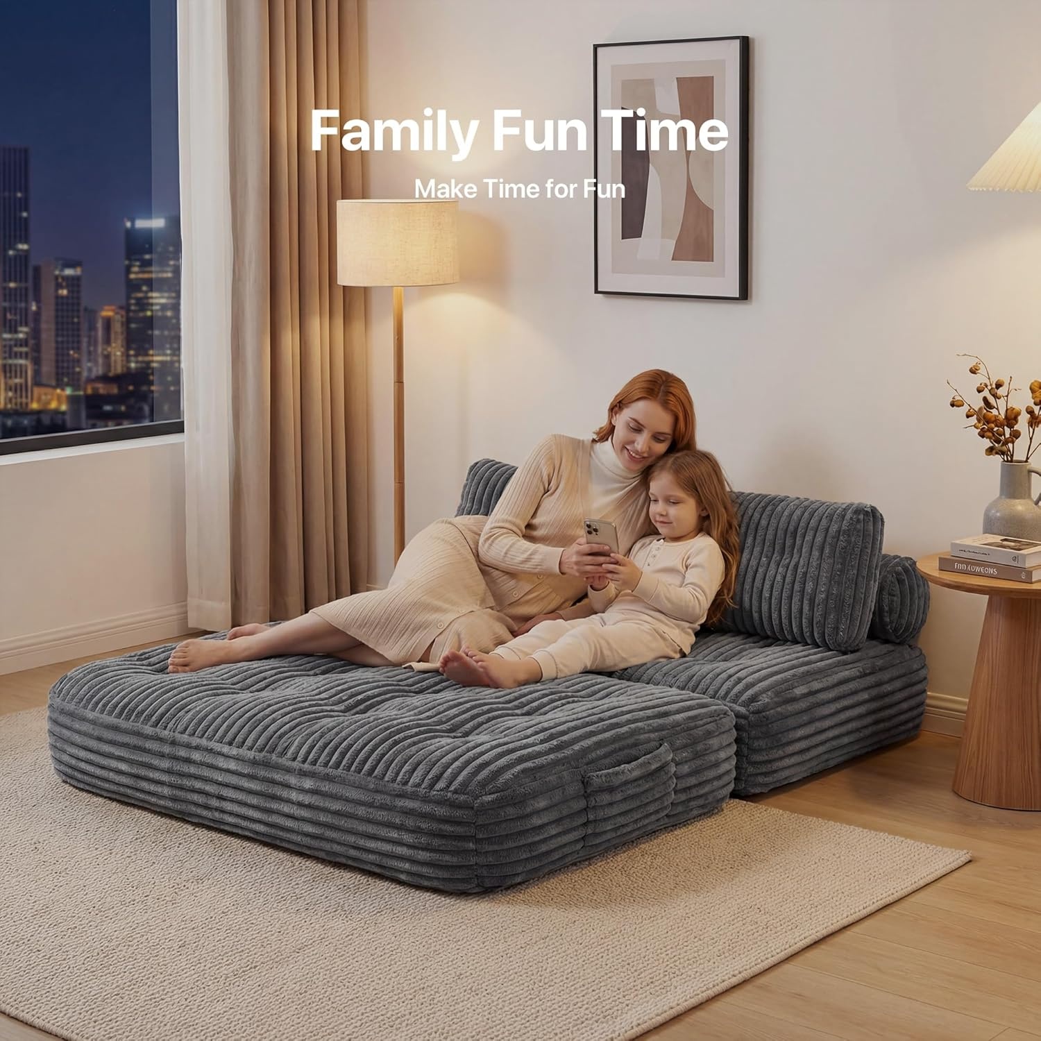image:imageClaiks Folding Sofa Bed Boneless Chair with Pillow Sleeper Sofa with Back Support Sleeper Chair Portable Fold Out Chair Bed Comfy Foldable Mattress for Living Room Pink SingleDark Grey