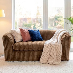 image:imageClaiks 55 Bean Bag Sofa Couch Cloud Loveseat Boneless Couch in a Box Upholstered Small Mini Sofa with Deep Seating for Living Room Bedroom Office Apartment No Assembly Required Brown