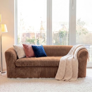 image:imageClaiks 55 Boneless Couch Curved Sofa Bean Bag Sofa Couch in a Box Upholstered Small Mini Sofa with Deep Seating for Living Room Bedroom Office Apartment No Assembly Required BeigeBrown