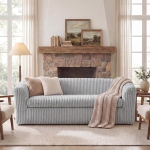 image:imageClaiks 55 Boneless Couch Curved Sofa Bean Bag Sofa Couch in a Box Upholstered Small Mini Sofa with Deep Seating for Living Room Bedroom Office Apartment No Assembly Required BeigeLight Gray