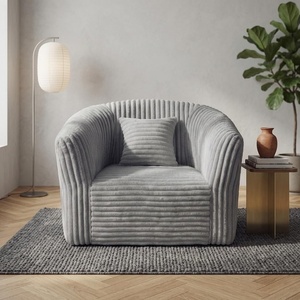 image:imageClaiks Boneless Chair Comfy Cloud Couch Corduroy Single Sofa Oversized Accent Chair for Adults Couches for Living Room Bedroom Apartment Small Spaces PinkLight Gray
