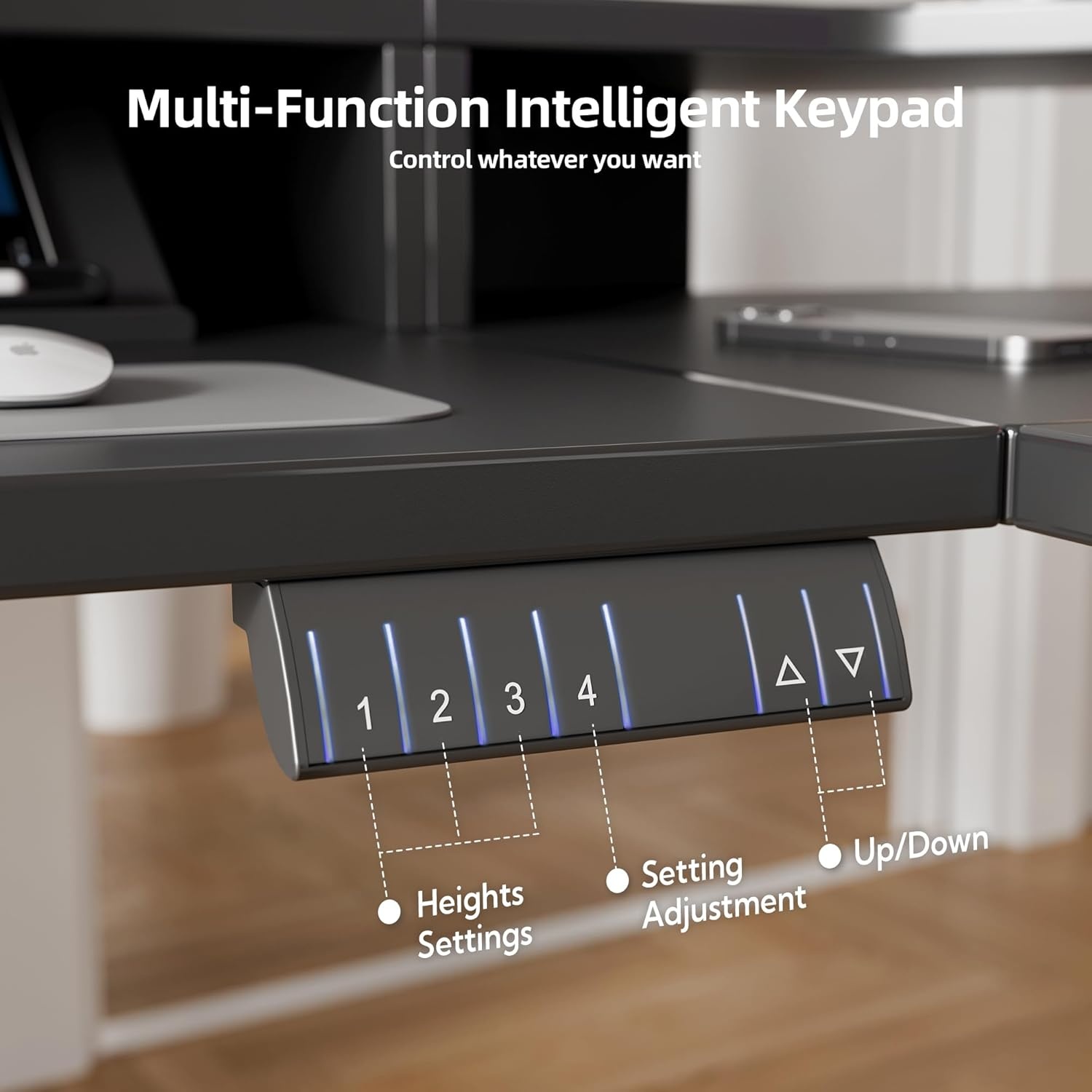 image:imageClaiks Dual Motor 63 L Shaped Standing Desk with Drawers Electric Height Adjustable Standing Desk with Monitor Stand amp Splice Board Black FrameRustic Brown TopBlack
