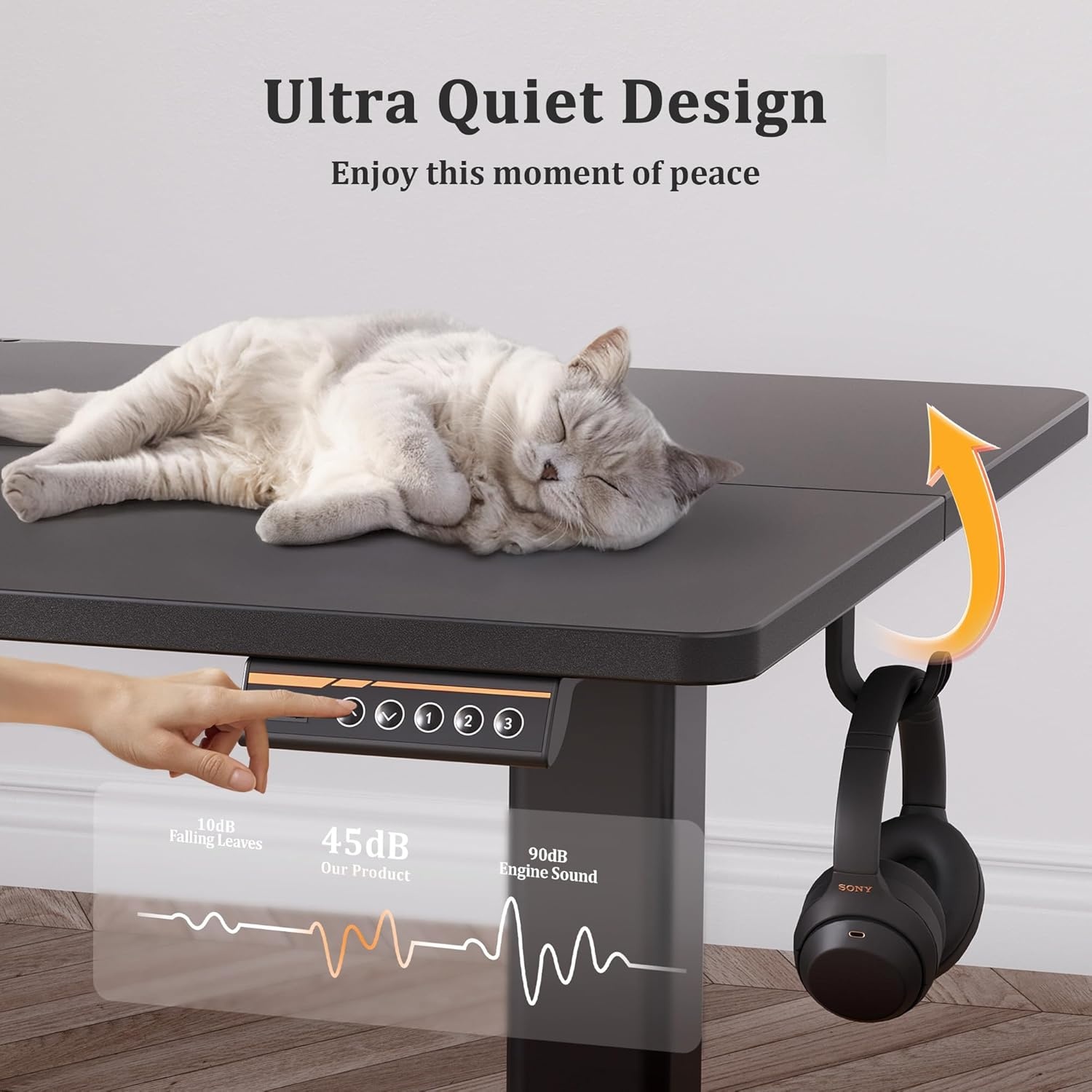 image:imageClaiks Electric Standing Desk Adjustable Height Stand up Desk 40x24 Inches Sit Stand Home Office Desk with Splice Board Black FrameRustic Brown TopBlack