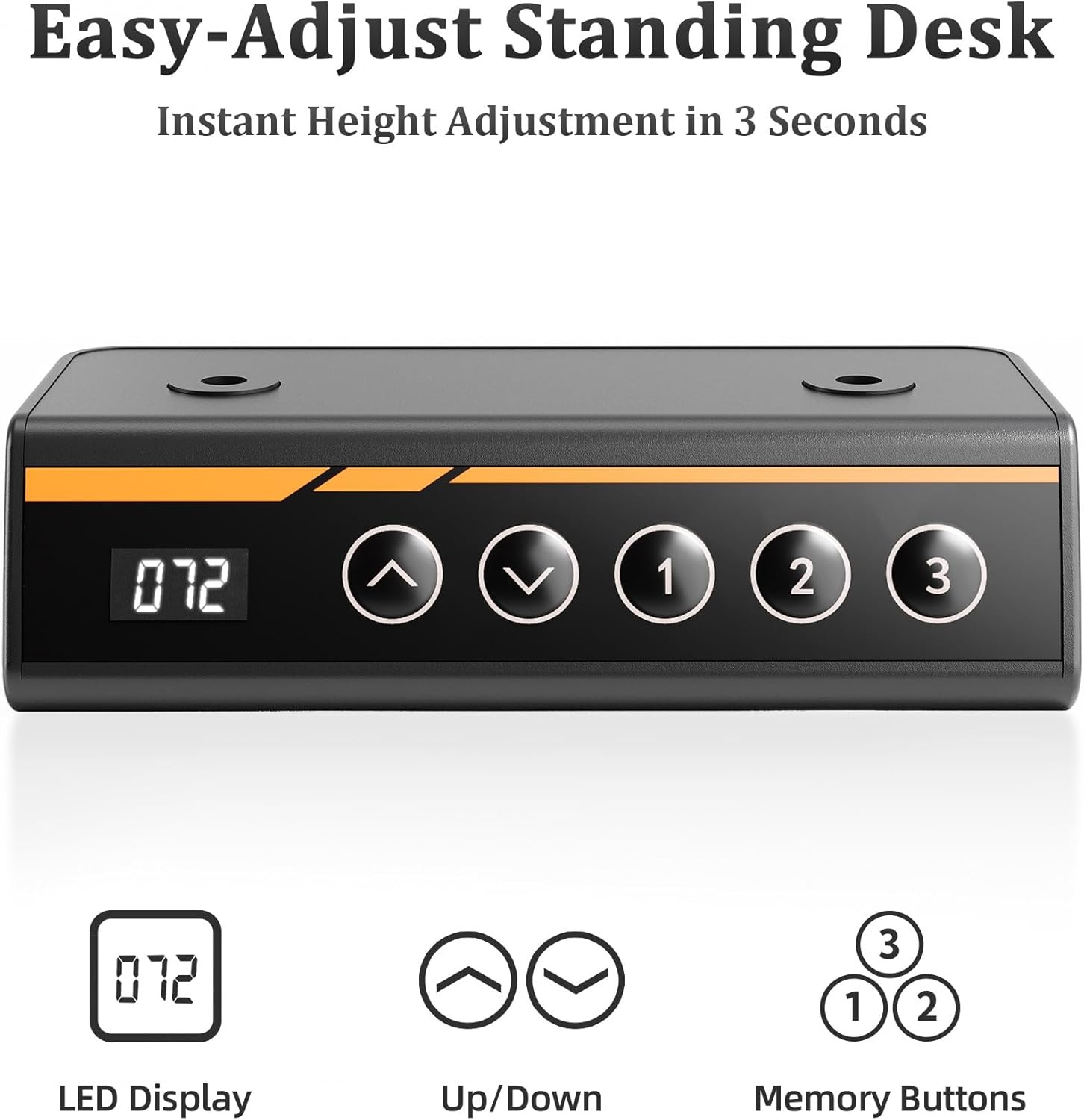 image:imageClaiks Electric Standing Desk Adjustable Height Stand up Desk 40x24 Inches Sit Stand Home Office Desk with Splice Board Black FrameRustic Brown TopBlack