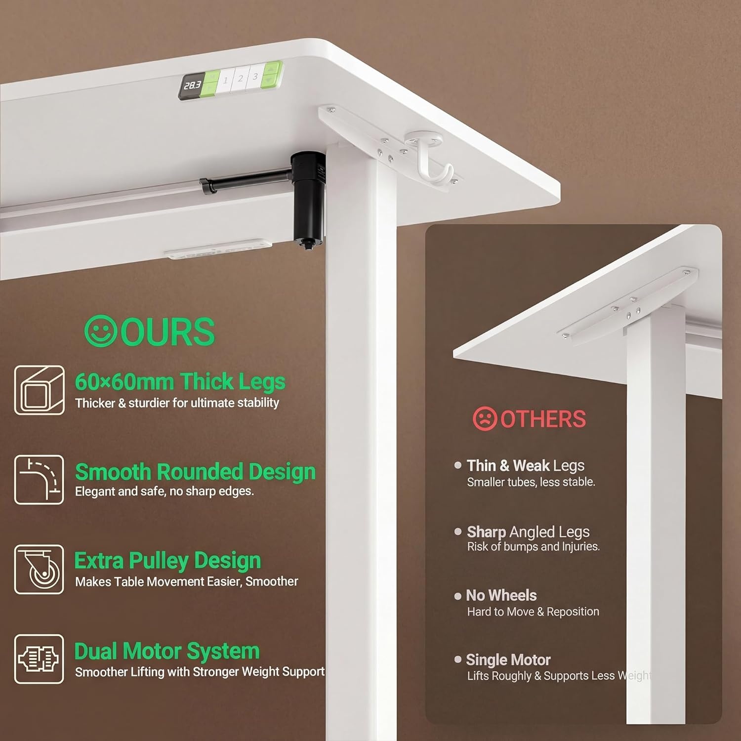 image:imageClaiks L Shaped Height Adjustable Electric Standing Desk with Dual Motors and Headphone Hook59 Corner Sit Stand Desk with Memory Presets for Home Office amp Gaming BlackWhite