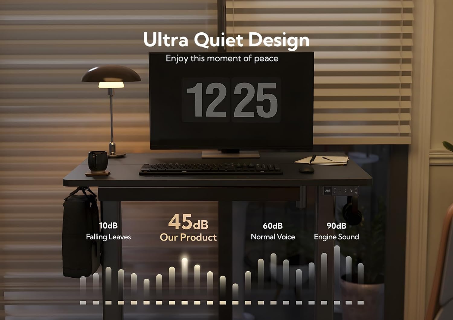 image:imageClaiks Standing Desk with Drawers 48x24 Inch Electric Stand Up Desk Adjustable Height Computer Workstation BlackBlack