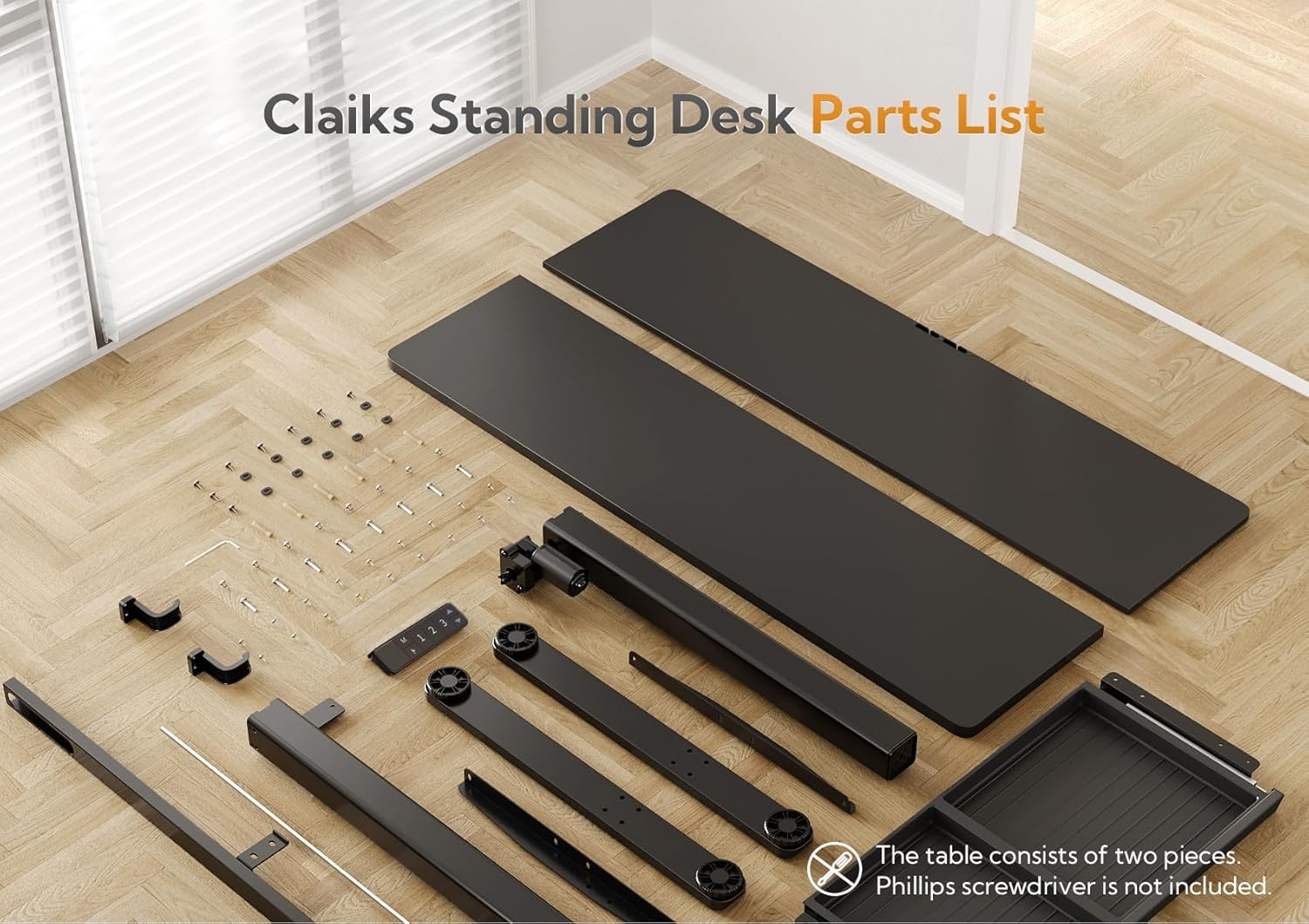 image:imageClaiks Standing Desk with Drawers 48x24 Inch Electric Stand Up Desk Adjustable Height Computer Workstation BlackBlack