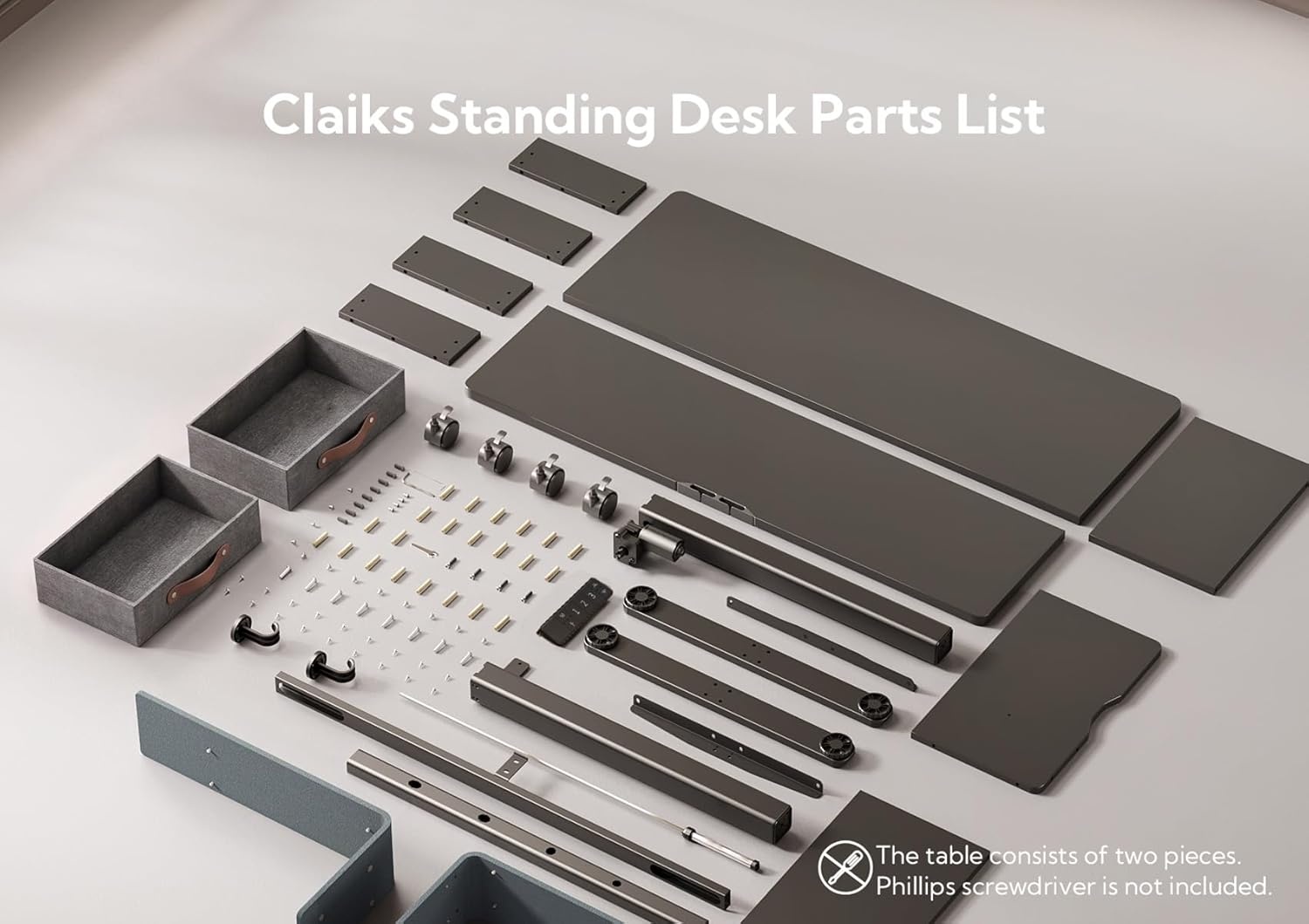 image:imageClaiks Standing Desk with Drawers Stand Up Electric Standing Desk Adjustable Height Sit Stand Desk with Storage Shelf and Splice Board 48 Inch NaturalBlack
