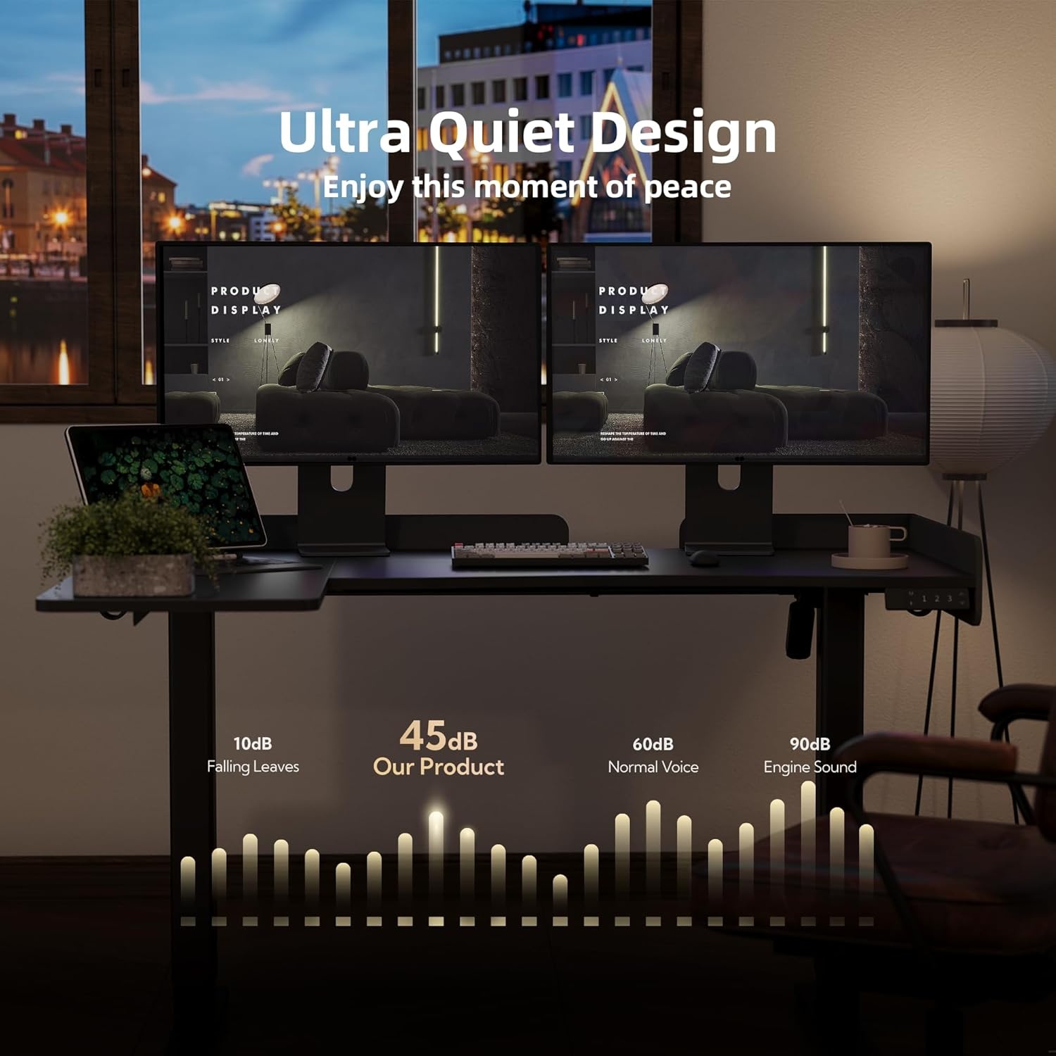 image:imageClaiks Standing Desk with Drawers Stand Up Electric Standing Desk Adjustable Height Sit Stand Desk with Storage Shelf and Splice Board 48 Inch NaturalBlack L Corner