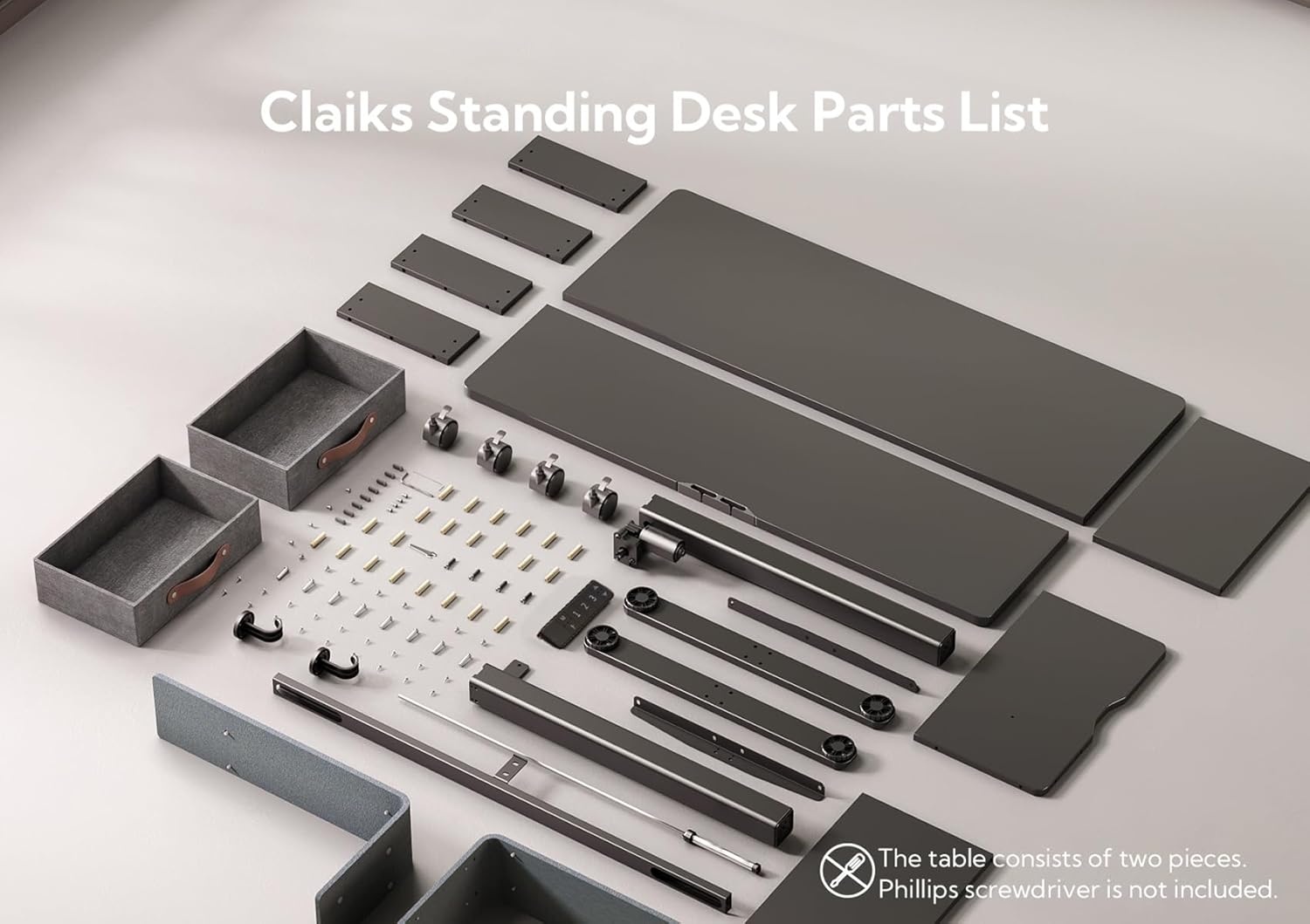 image:imageClaiks Standing Desk with Drawers Stand Up Electric Standing Desk Adjustable Height Sit Stand Desk with Storage Shelf and Splice Board 48 Inch NaturalBlack