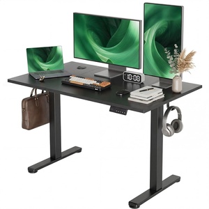 image:imageClaiks Electric Standing Desk Adjustable Height Stand up Desk 40x24 Inches Sit Stand Home Office Desk with Splice Board Black FrameRustic Brown TopDeep Black