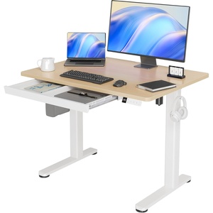 image:imageClaiks Standing Desk with Drawers 48x24 Inch Electric Stand Up Desk Adjustable Height Computer Workstation BlackNatural