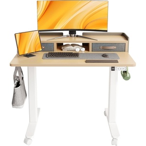 image:imageClaiks Standing Desk with Drawers Stand Up Electric Standing Desk Adjustable Height Sit Stand Desk with Storage Shelf and Splice Board 48 Inch NaturalNature