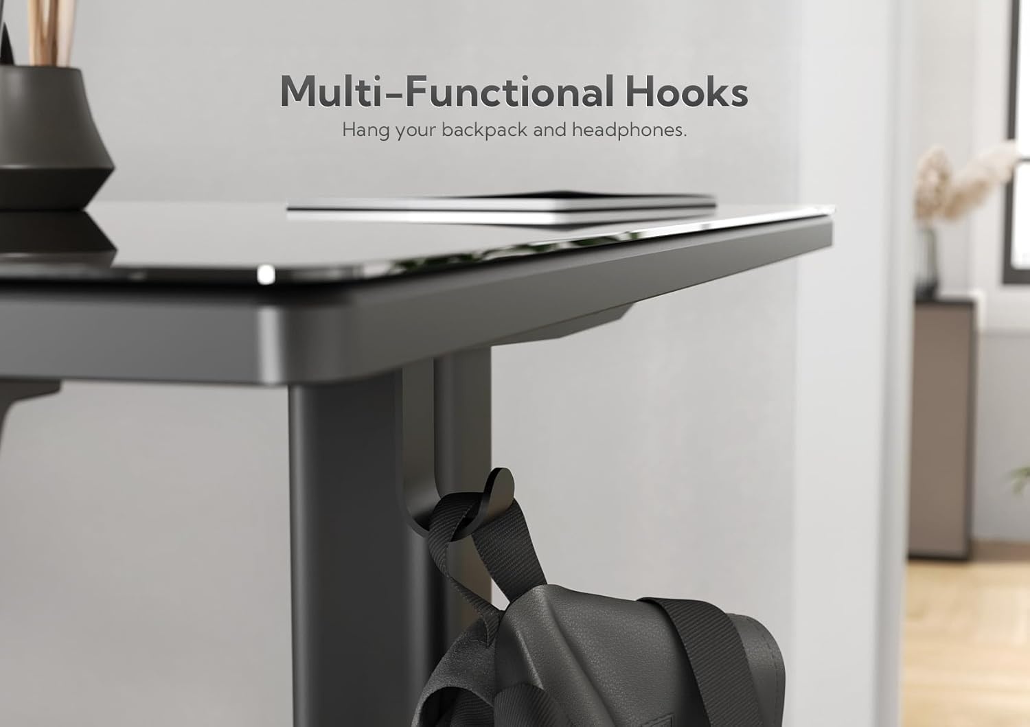image:imageClaiks Glass Standing Desk 48x24 Inch Electric Standing Desk Adjustable Height Quick Install Home Office Computer Desk BlackBlack