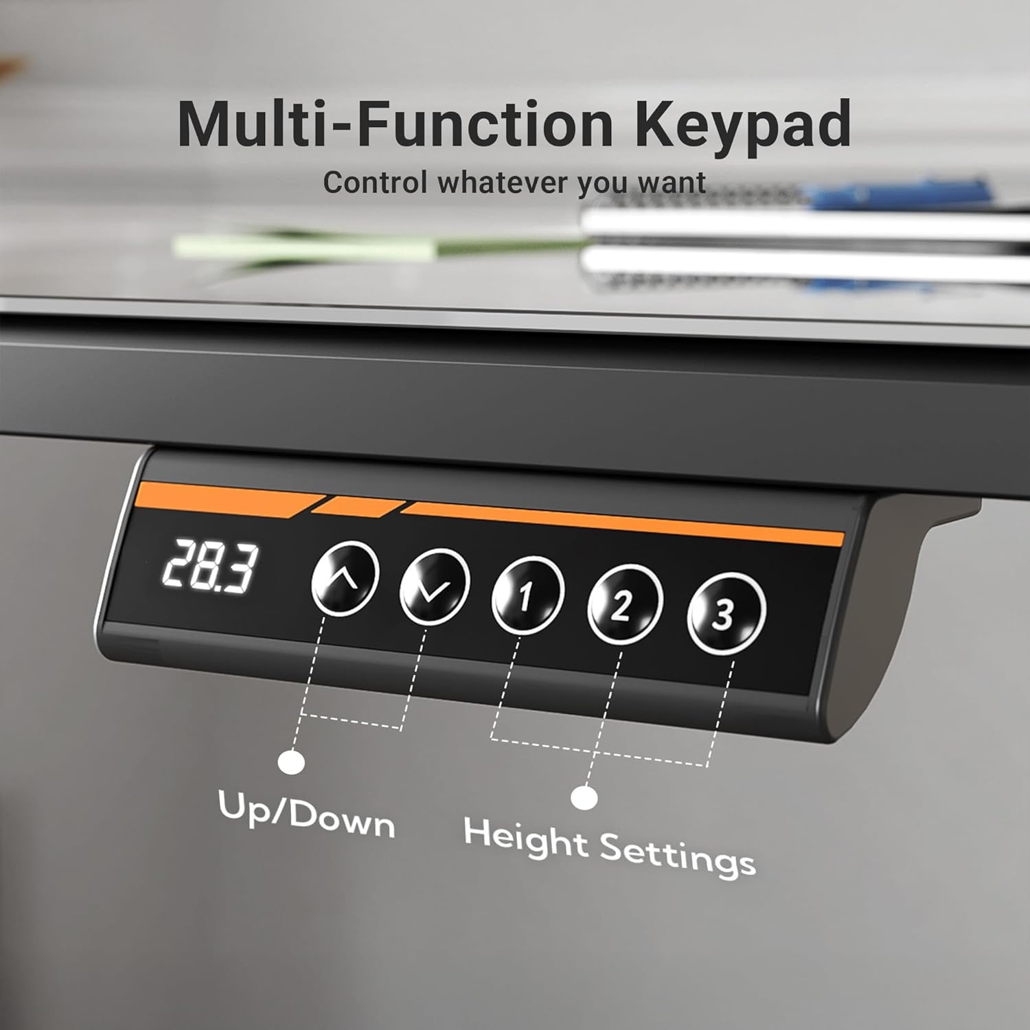 image:imageClaiks Glass Standing Desk 48x24 Inch Electric Standing Desk Adjustable Height Quick Install Home Office Computer Desk BlackCool Black