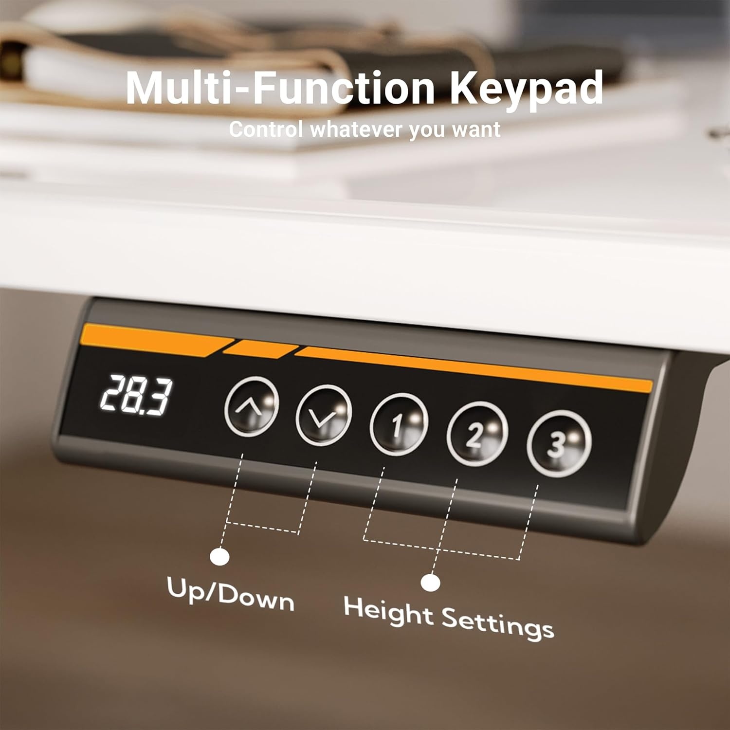 image:imageClaiks Glass Standing Desk 48x24 Inch Electric Standing Desk Adjustable Height Quick Install Home Office Computer Desk BlackCool White