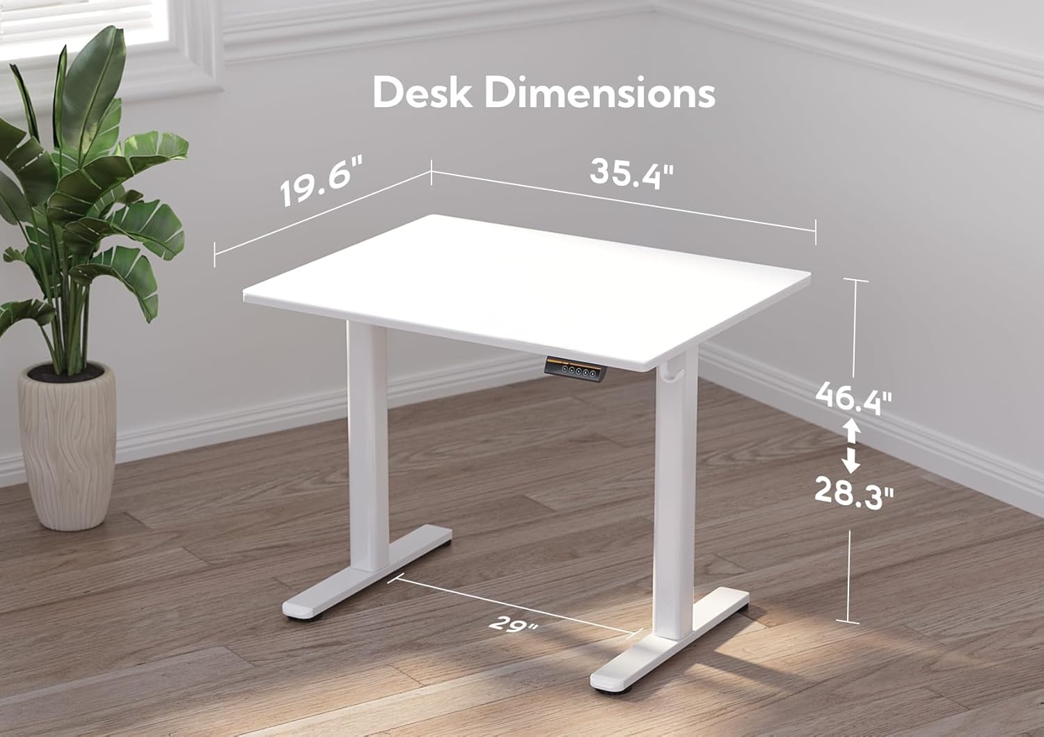 image:imageClaiks Glass Standing Desk 48x24 Inch Electric Standing Desk Adjustable Height Quick Install Home Office Computer Desk BlackSuper White