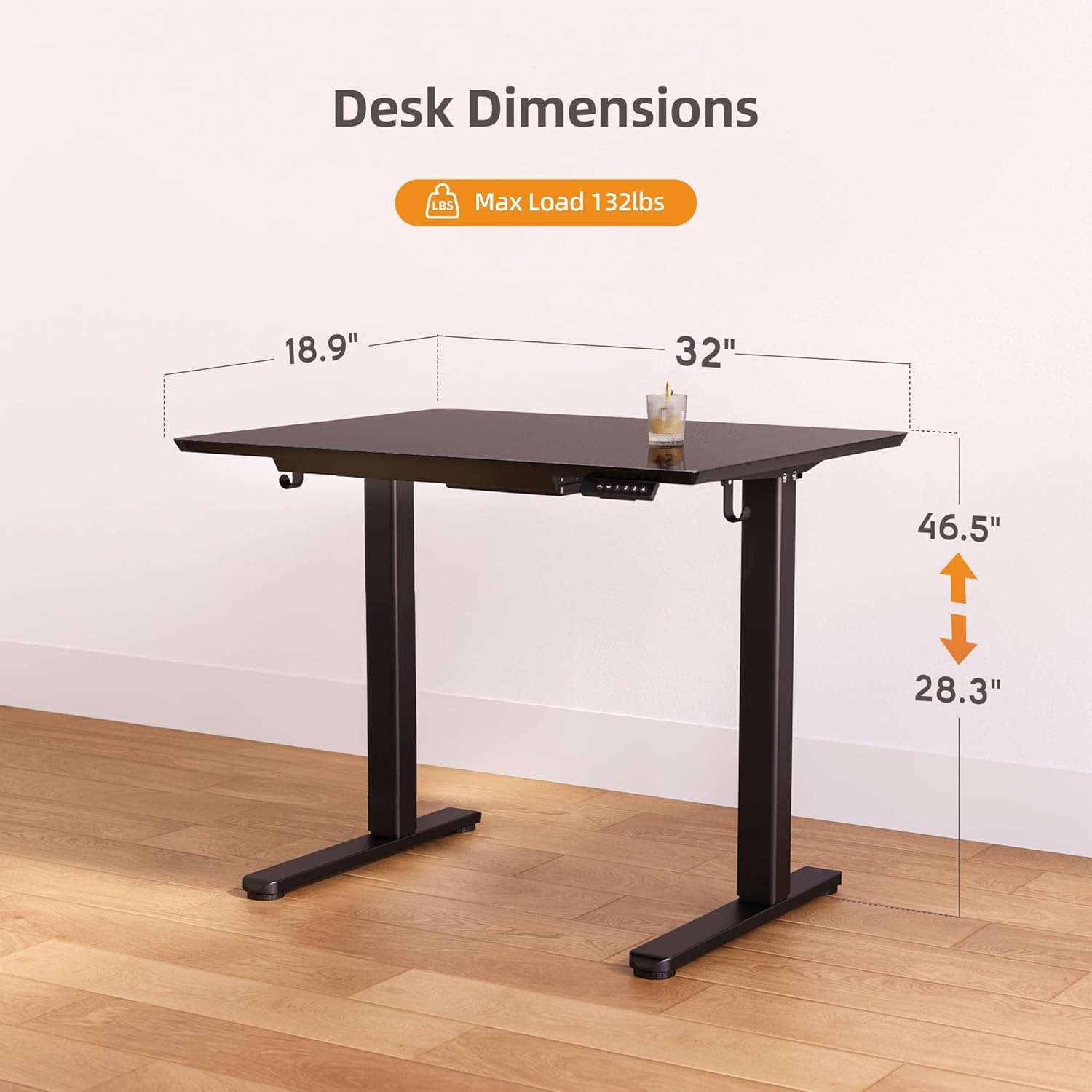image:imageClaiks Glass Standing Desk with Drawers 4024 Inch Adjustable Stand Up Desk Quick Install Home Office Computer Desk WhiteBlack
