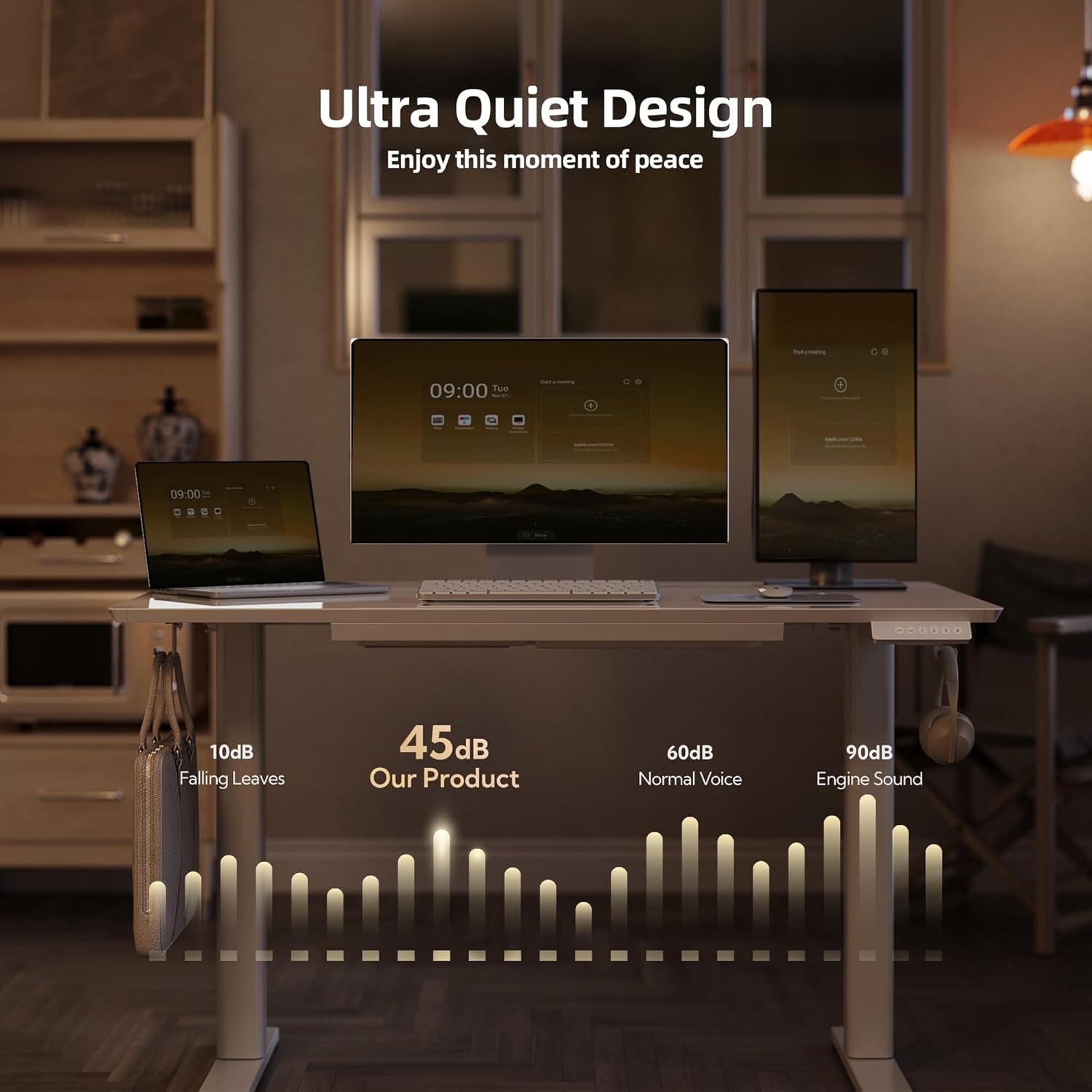 image:imageClaiks Glass Standing Desk with Drawers 4024 Inch Adjustable Stand Up Desk Quick Install Home Office Computer Desk WhiteSuper White