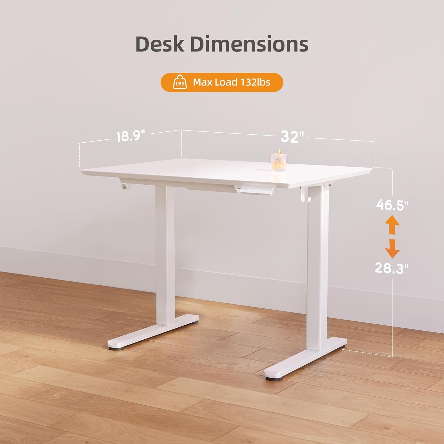 image:imageClaiks Glass Standing Desk with Drawers 4024 Inch Adjustable Stand Up Desk Quick Install Home Office Computer Desk WhiteSuper White