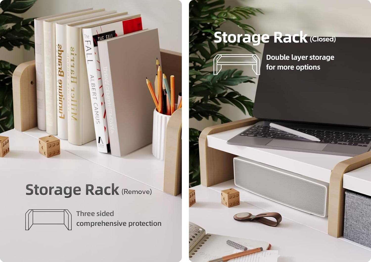 image:imageClaiks Standing Desk with Drawers amp Power Outlet 48 Height Adjustable Computer Desk with USB C Port Sit Stand Home Office Desk with Monitor Stand Storage Shelves amp Side Bag WhiteWhite