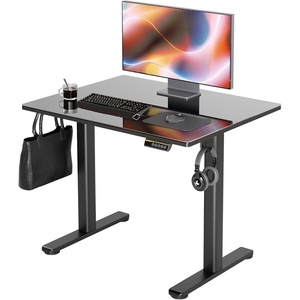 image:imageClaiks Glass Standing Desk 48x24 Inch Electric Standing Desk Adjustable Height Quick Install Home Office Computer Desk BlackBlack
