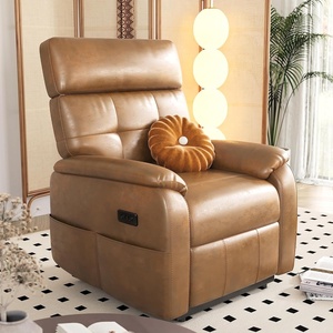 image:imageClaiks Zero Gravity Recliner Chair Oversized Reclining Chair for Adults Adjustable Electric Reclining Sofa Lounge with USBampTypeC Ports Side Pocket for Living Room PU Leather Brown