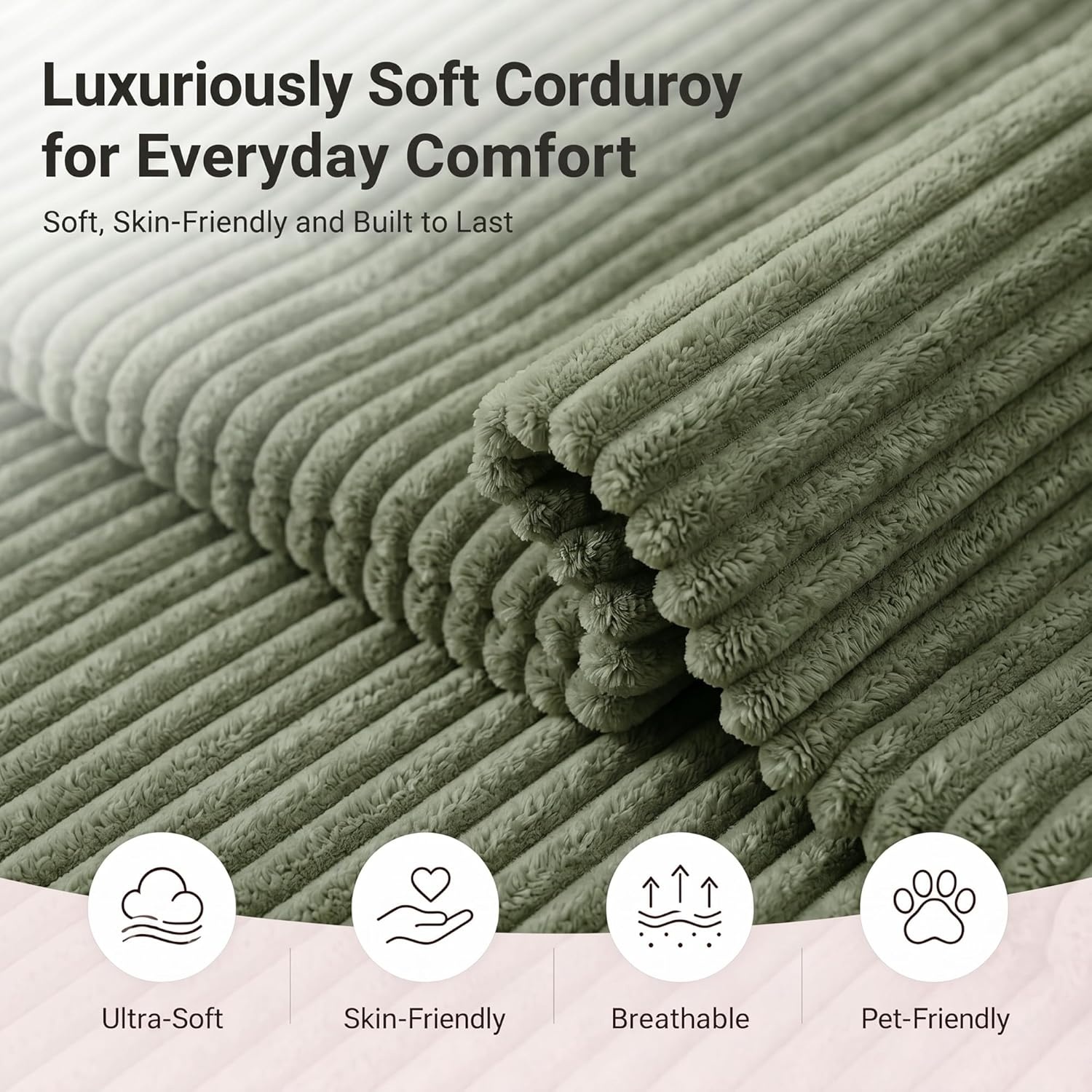 image:imageClaiks 125 Modular Sectional Sofa with Storage U Shaped Cloud Couch with Movable Ottomansamp 2 Pillows Corduroy Deep Seat Sectional Couches for Living Room Apartment GreenGreen