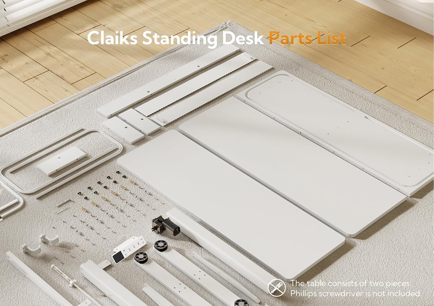 image:imageClaiks Standing Desk with Monitor Shelf 48 x 24 Inch Electric Height Adjustable Desk with 3 Memory Presets Sit Stand Computer Desk for Home Office WhiteWhite