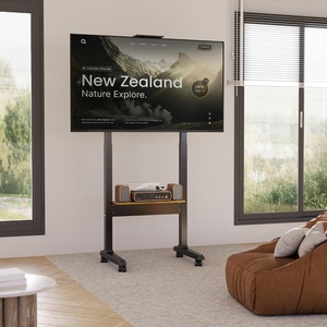 image:imageClaiks Motorized Mobile TV Stand on Wheels for 3786 Inch TVs up to 154 lbsRolling TV Stand with Electric Height Adjustable amp Storage ShelfVESA 200x200600x400mmRustic BrownRustic Brown